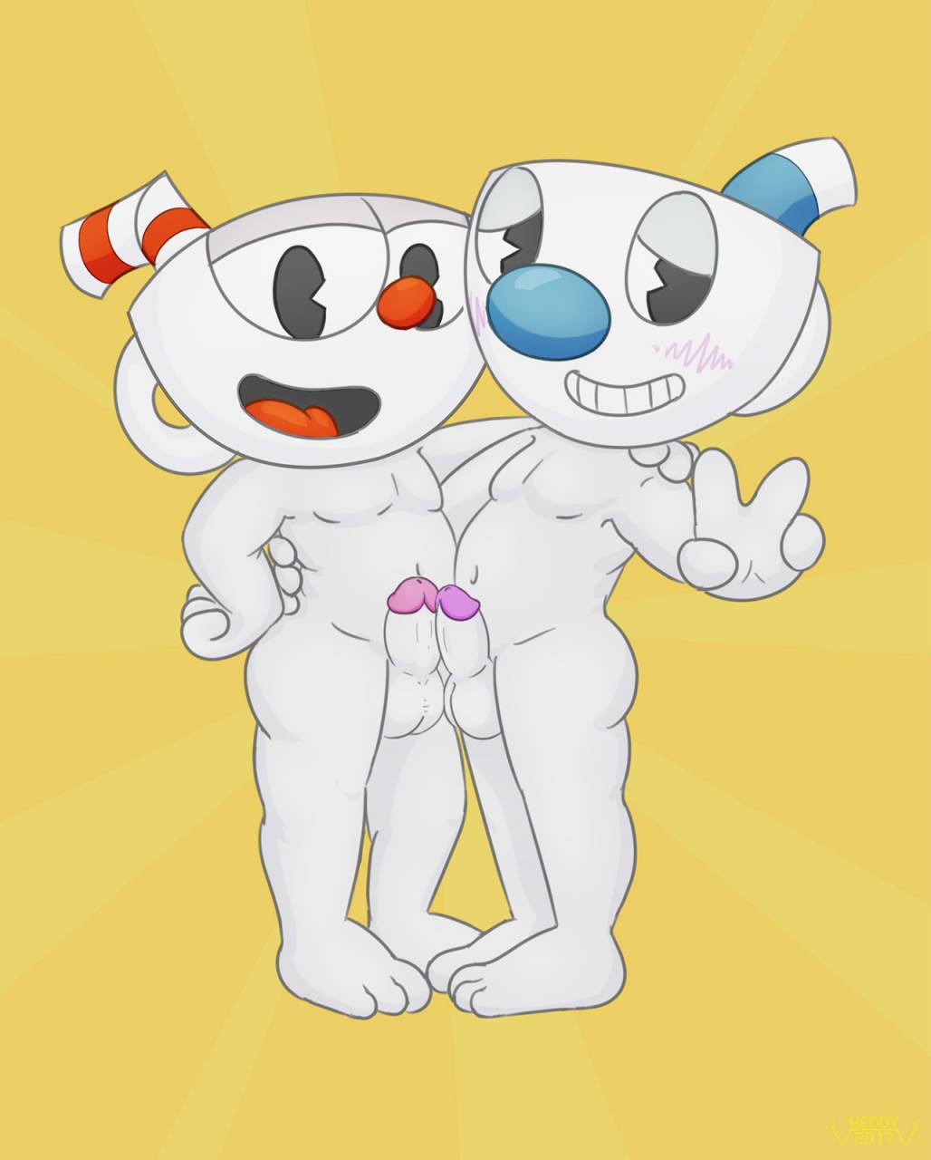 Cuphead and mugman rule 34