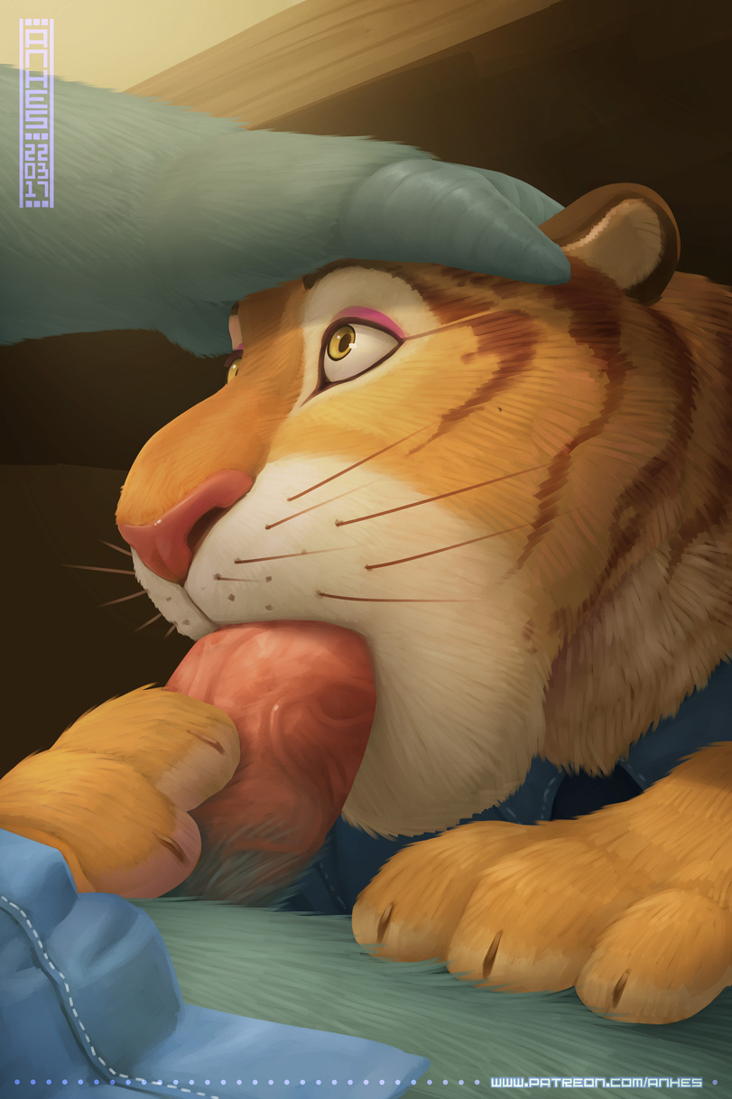 Yaoi pinup chief bogo+stripper tiger (zootopia)