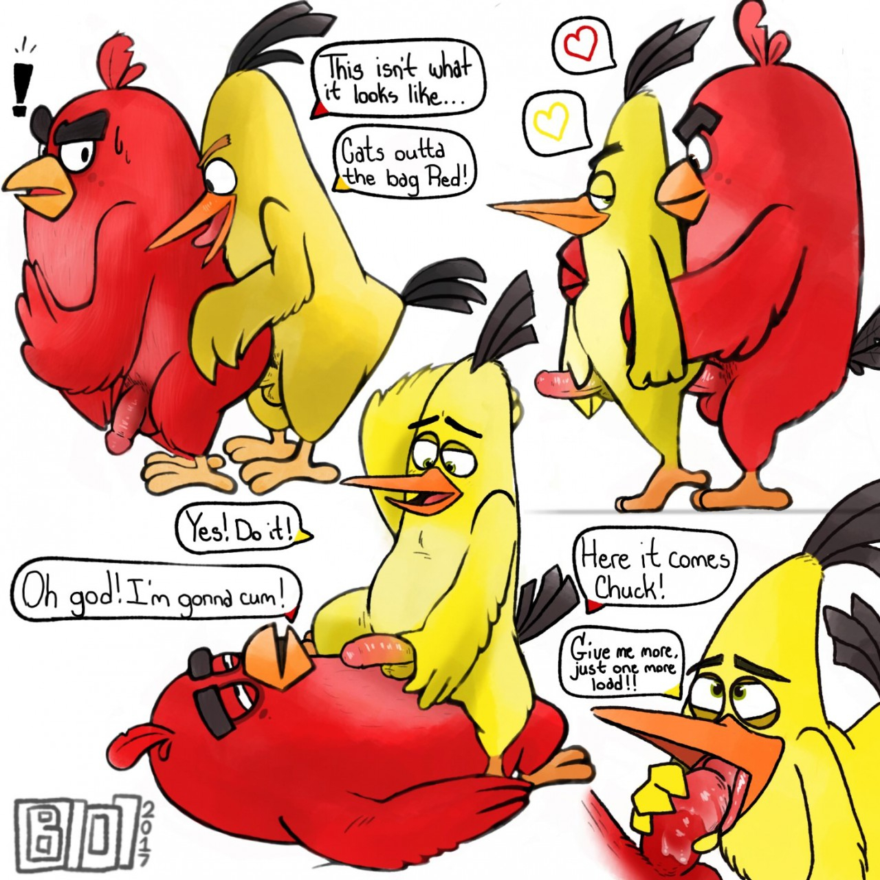 chuck (angry birds)+red (angry birds) .