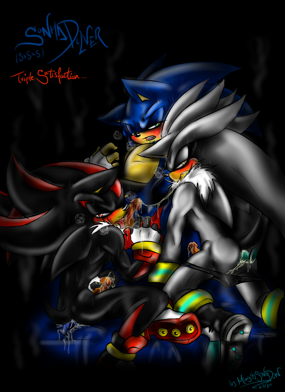 Yaoi pinup shadow the hedgehog+silver the hedgehog+sonic the hedgehog