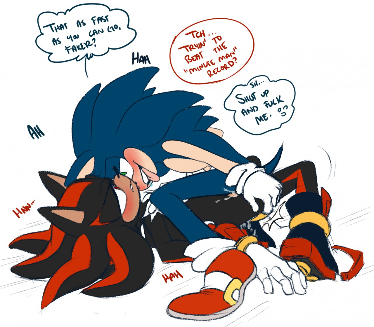 Yaoi pinup shadow the hedgehog+sonic the hedgehog