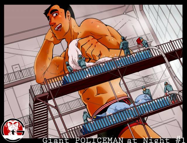 [GakuranmanChijimetaro] Giant Policeman - Free version (giant male comic)_01
