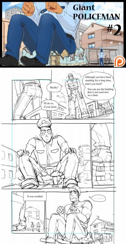 [GakuranmanChijimetaro] Giant Policeman - Free version (giant male comic)_21