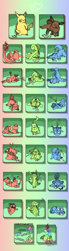 bulbasaur+charmander+charmeleon+chespin+chikorita+chimchar+cyndaquil+eevee+fennekin+froakie+litten+mudkip+oshawott+pikachu+piplup+popplio+rowlet+snivy+squirtle+tepig+torch