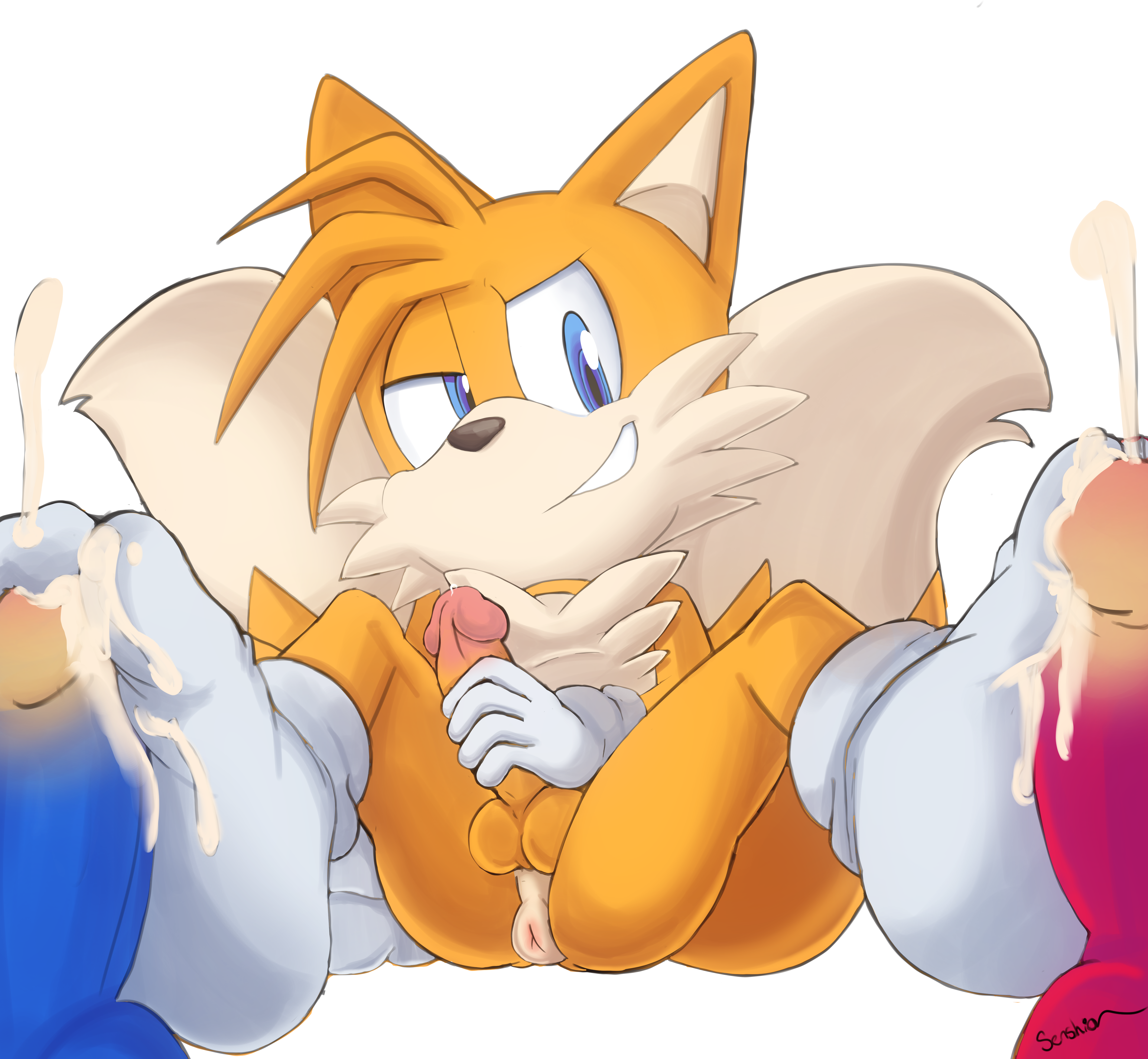 Yaoi pinup knuckles the echidna+sonic the hedgehog+tails