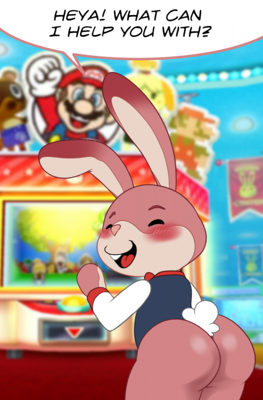 arcade bunny+isabelle (animal crossing)+mario+tom nook