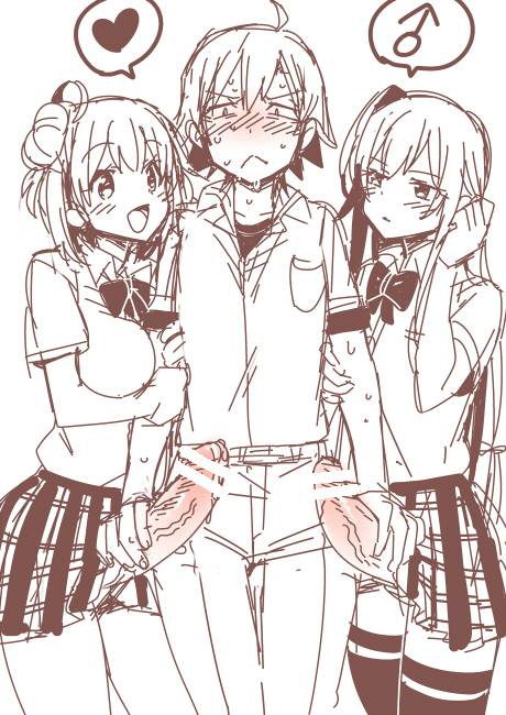 hikigaya hachiman+yuigahama yui+yukinoshita yukino