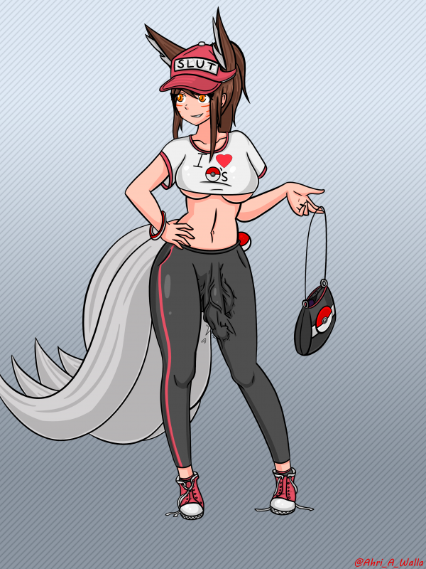 ahri+female protagonist (pokemon go)+pokemon trainer