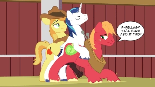 big macintosh (mlp)+braeburn (mlp)+shining armor (mlp)