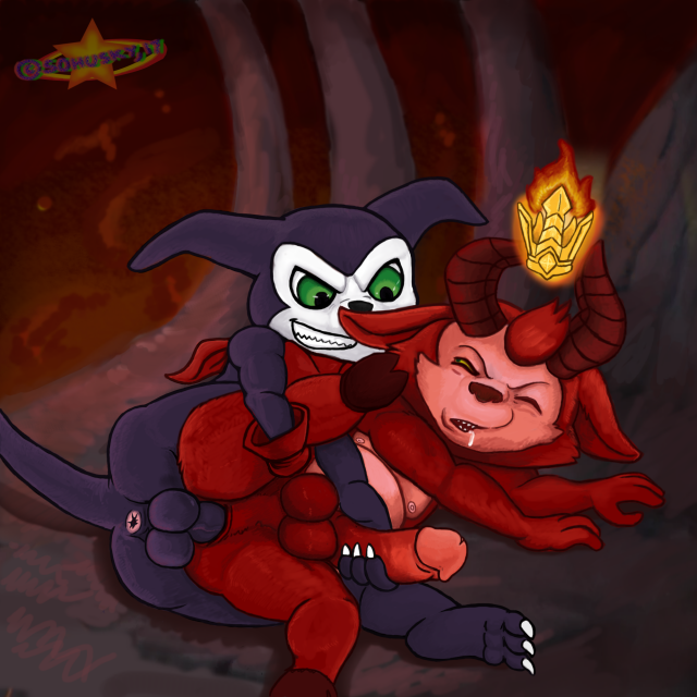 impmon+little devil teemo+teemo