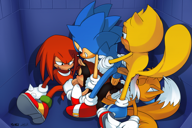 knuckles the echidna+mighty the armadillo+ray the flying squirrel+sonic the hedgehog+tails