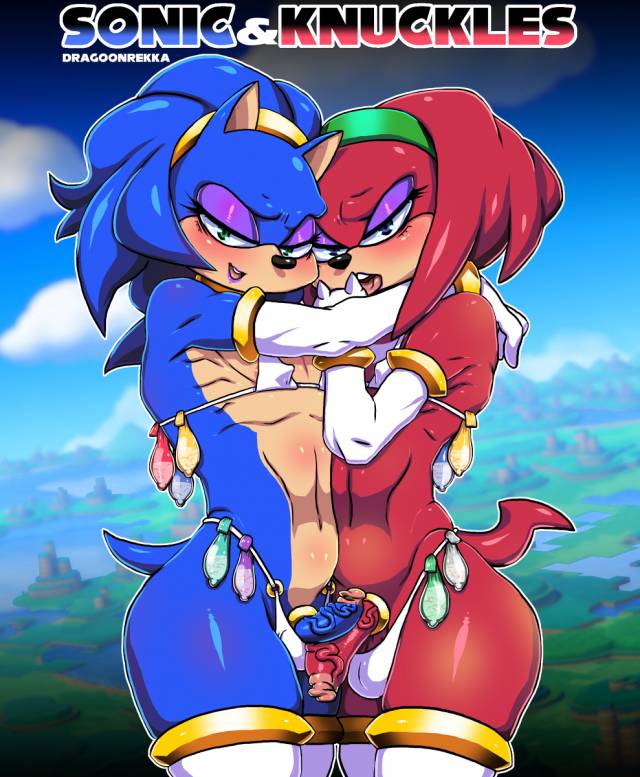 knuckles the echidna+sonic the hedgehog