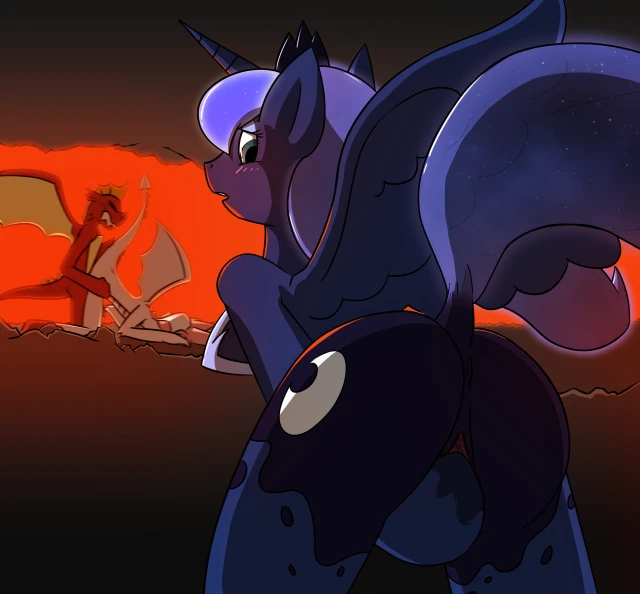 fizzle (mlp)+garble (mlp)+princess luna (mlp)