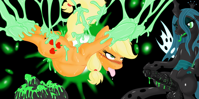 applejack (mlp)+changeling+queen chrysalis (mlp)