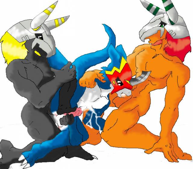 blackwargreymon+flamedramon+wargreymon