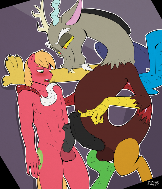 big macintosh (mlp)+discord (mlp)