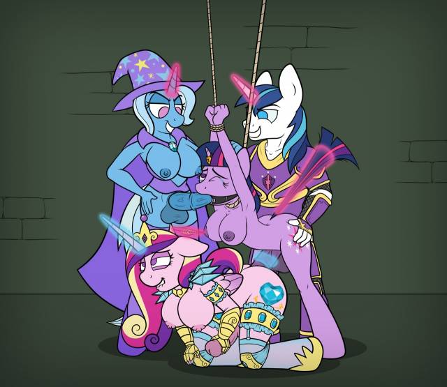 princess cadance (mlp)+shining armor (mlp)+trixie (mlp)+twilight sparkle (mlp)