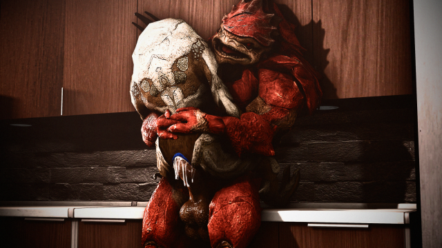 garrus vakarian+krogan+urdnot wrex