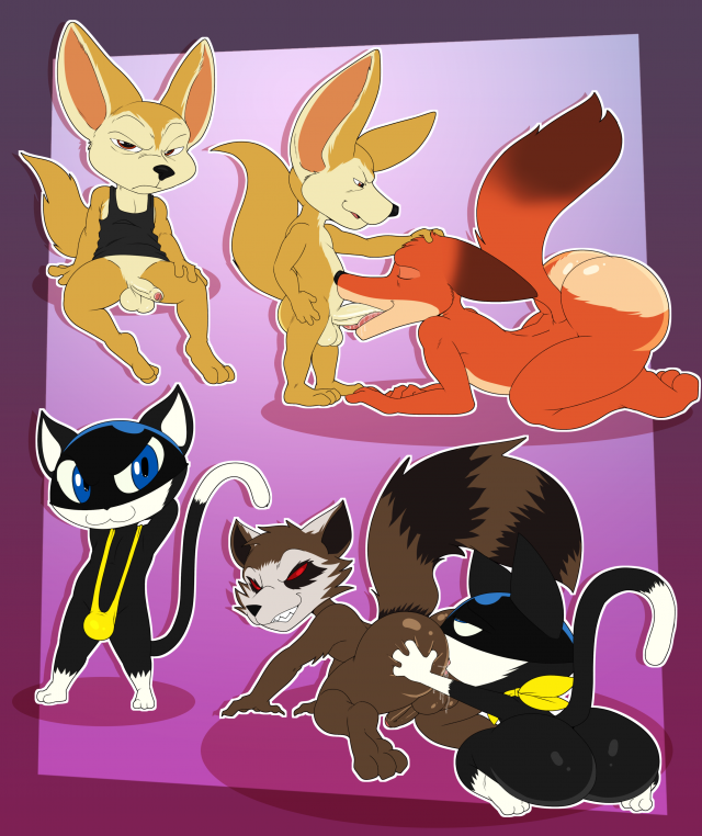 finnick+morgana (persona)+nick wilde+rocket raccoon