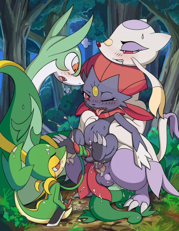 mienshao+serperior+snivy+weavile