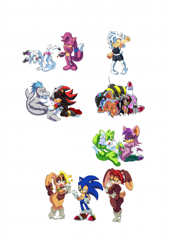 rouge the bat+shadow the hedgehog+sonic the hedgehog+sophie (argento)