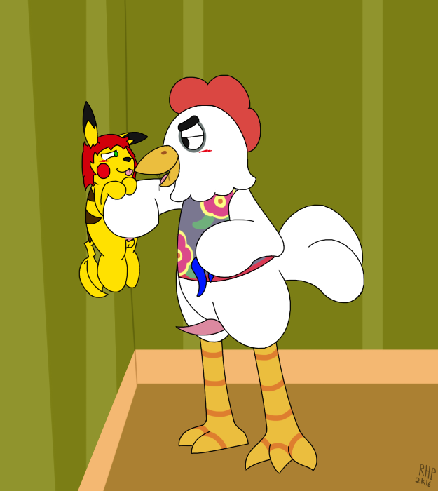 goose (animal crossing)+original character+pikachu