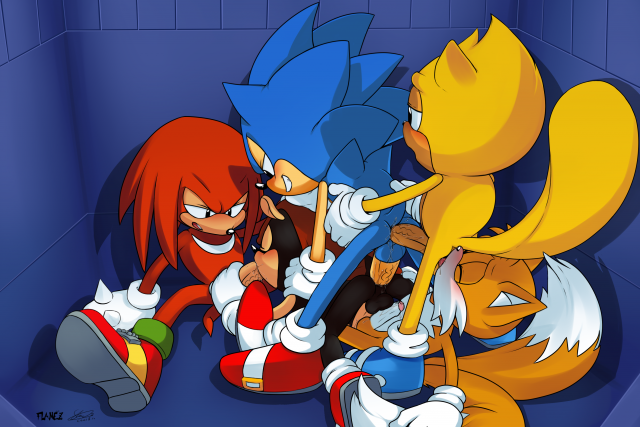 knuckles the echidna+mighty the armadillo+miles prower+ray the flying squirrel+sonic the hedgehog+tails