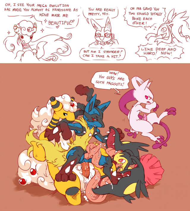 ampharos+lucario+mawile+mega ampharos+mega lucario+mega mawile+mega mewtwo y+mewtwo