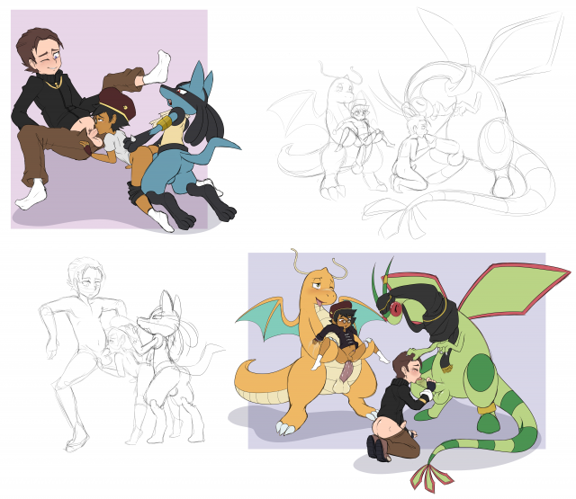 dragonite+flygon+lucario+original character