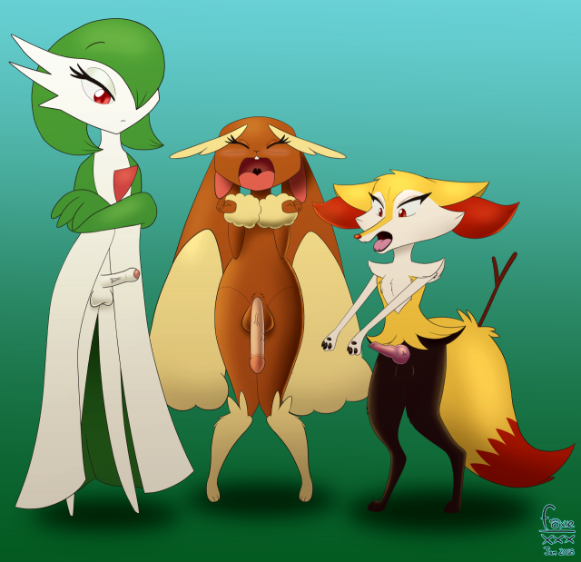 braixen+gardevoir+lopunny