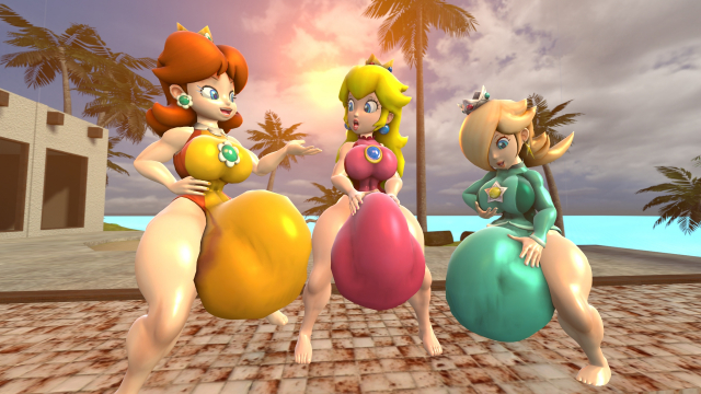 princess daisy+princess peach+princess rosalina