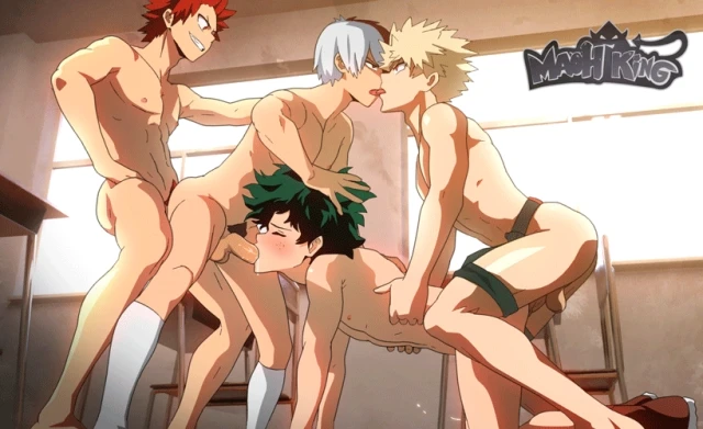 eijirou kirishima+izuku midoriya+katsuki bakugou+shouto todoroki
