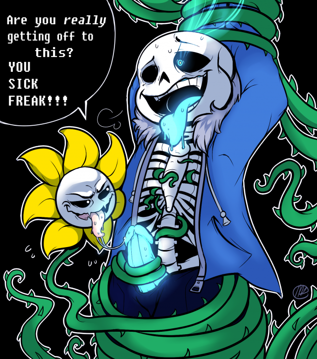 flowey the flower+sans (undertale)