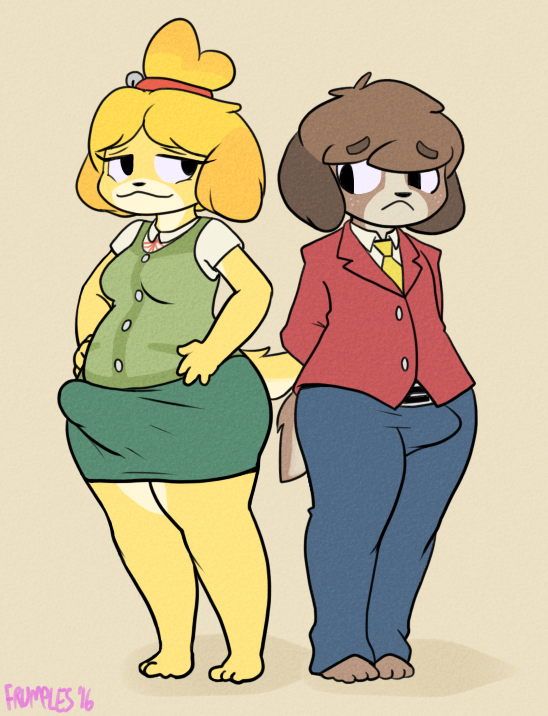 digby (animal crossing)+isabelle (animal crossing)