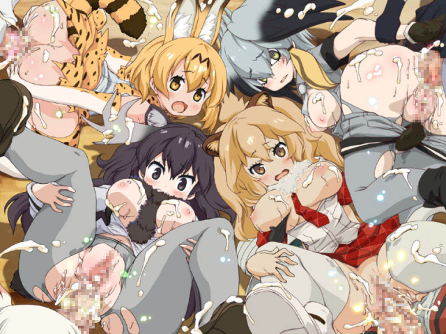 lion (kemono friends)+moose (kemono friends)+serval (kemono friends)+shoebill (kemono friends)