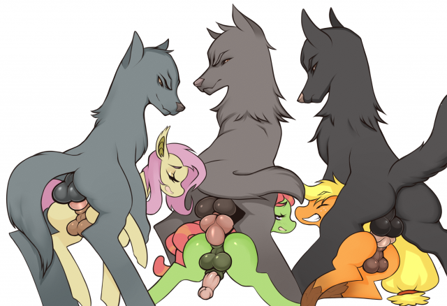 applejack (mlp)+flutterbat (mlp)+fluttershy (mlp)+tree hugger (mlp)