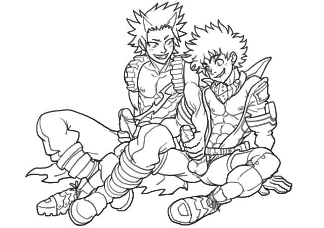 eijirou kirishima+izuku midoriya