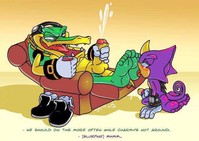 espio the chameleon+vector the crocodile