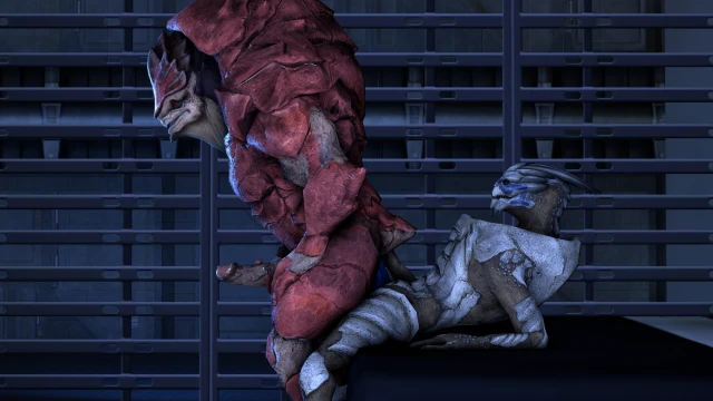 garrus vakarian+krogan+urdnot wrex